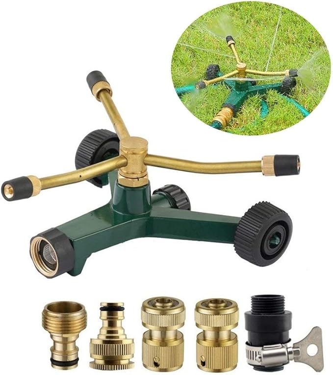 ZYYAY Metal Lawn Garden Sprinkler Automatic 360° Rotating