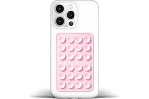 JINGJINYY Anteel Medium-Sized Silicone Suction Phone Case Adhesive Mount, Enhanced Suction Power and Upgraded Thickened Sticky Phone Grip, Durable, Hands-Free Sticky Phone Holder, 2.28"x3.46" (Light Pink)