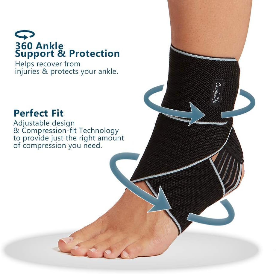 ComfiLife Ankle Brace for Men & Women – Adjustable Compression Ankle Support Wrap – Perfect Ankle Sleeve for Plantar Fasciitis, Achilles Tendon, Minor Sprains, Sports – Breathable, One Size Fits All: Industrial & Scientific