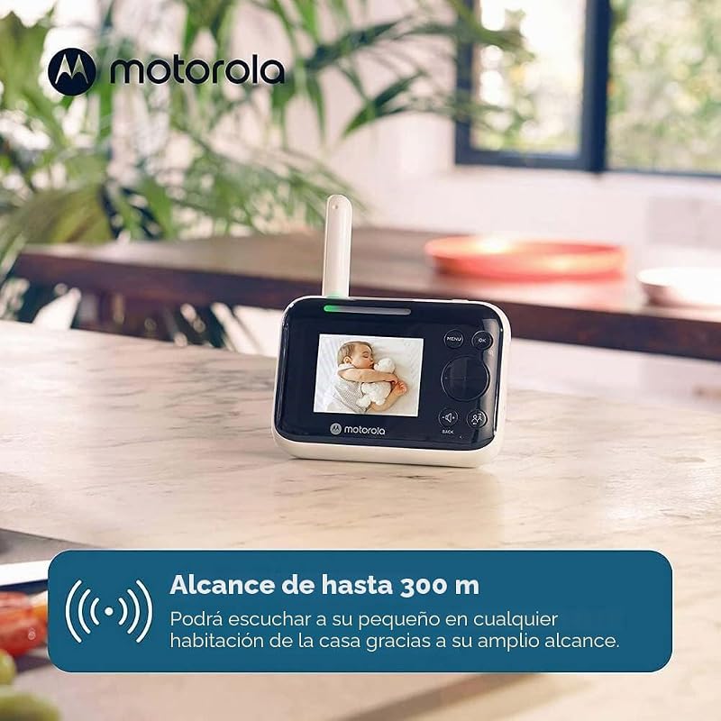 PIP1200 Vigilabebés con Cámara, Unidad de Padres de 2,8 pulgadas, Comunicación Bidireccional, Temperatura Ambiente, Visión Nocturna por Infrarrojos, Alcance de 300 m