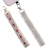 Roioiow Lace Key Chains & Floral Lace Phone Lanyard - Wrist Strap Keychain for Women, Car, and Purse Accessories (2-Pack)