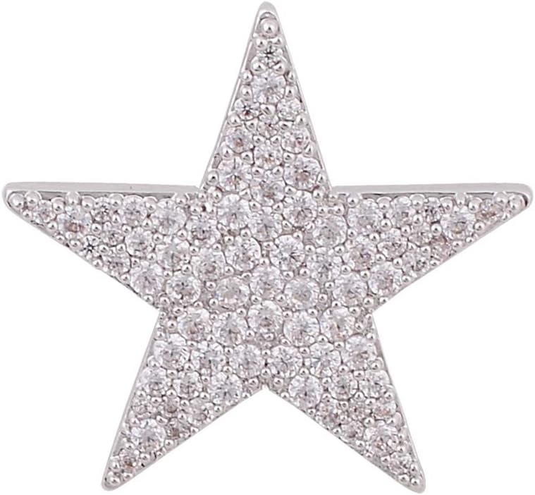 OBONNIE Sparkly Full Rhinestones Crystal Star Pin Brooch Lapel Pin Collar Pin for Women Men