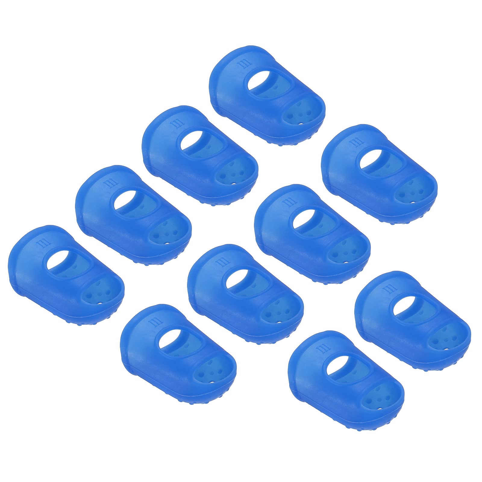 PATIKIL Finger Tips Anti Slip Fingertip Protector, 20 Pack 29mm Silicone Finger Guard for Paper Sorting Sewing Guitar Playing, Dark Blue L Size