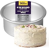 Wilton Aluminum Round Cake Pan, Made Without PFAS, 4 x 2 in. | Natural Anodized Aluminum Bakeware, Even Heating &amp; Rust-Resistant for Professional Results, Perfect for Small Tiered Cakes
