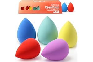 BEAKEY Makeup Sponge Set 5 Pack Micro Porous Low Absorption Soft Latex Free Foundation Beauty Sponges & Blenders for Powder C