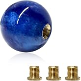 ZNDAW Round Ball Shift Knob, Marble Style Gear Lever Stick Shifter Knobs with 3 Adapters, Universal Spherical Gear Shifter Grip for 5 6 Speed Manual Auto Vehicles, Car Accessories (Marble-Dark Blue)