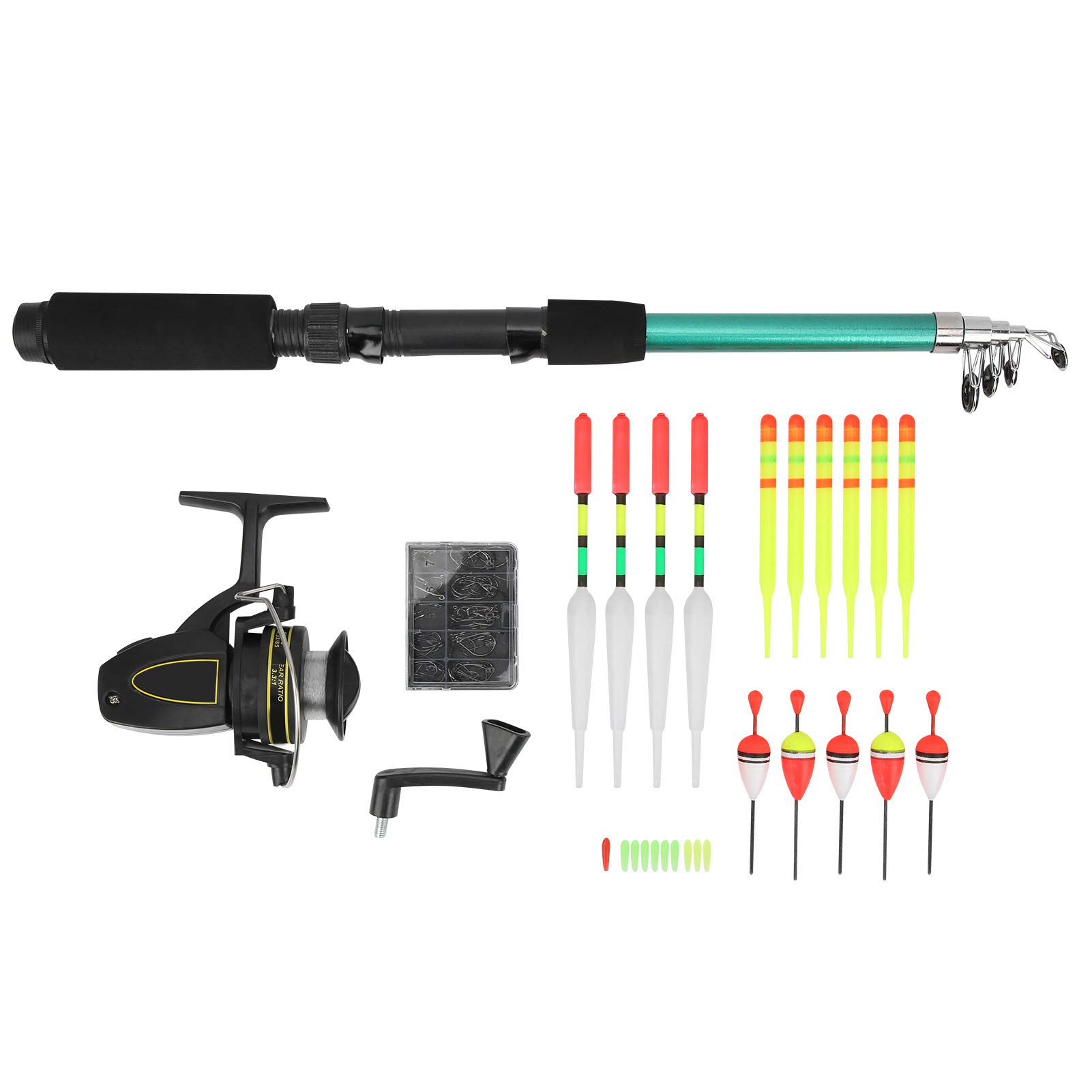 Fishing Rod Reel Set, Telescopic Fishing Rod Complete Accessories for Beginner for Fishing Enthusiasts