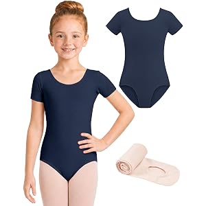 Stelle Girls Short Sleeve Leotards with Tights for Ballet/Dance Outfits | Footed or footless tights, Breathable, High elastic