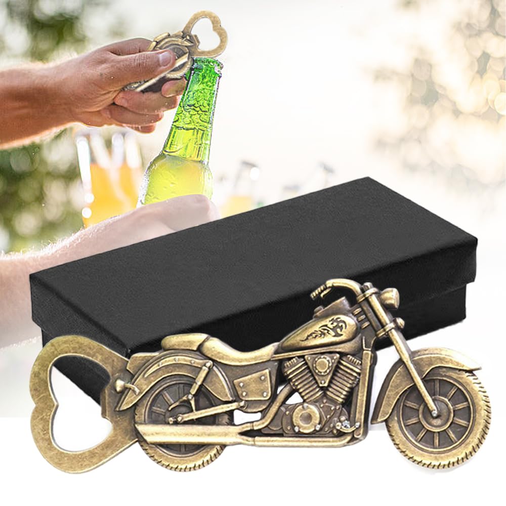 TRKETK Motorbike Bottle Openers - Vintage Motorcycle Beer Bottle Opener, Bronze Metal, Novelty Christmas Gifts for Him, Men, Dad, Women, Boyfriend, Grandpa, Son, Biker