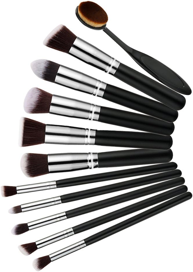 Makeup Brushes Sets, 11pcs Synthetic Kabuki Makeup Foundation Eyeliner Blush Contour Brushes for Powder Cream Concealer Brush Kit-Professional makeup brush set-SEVENESS