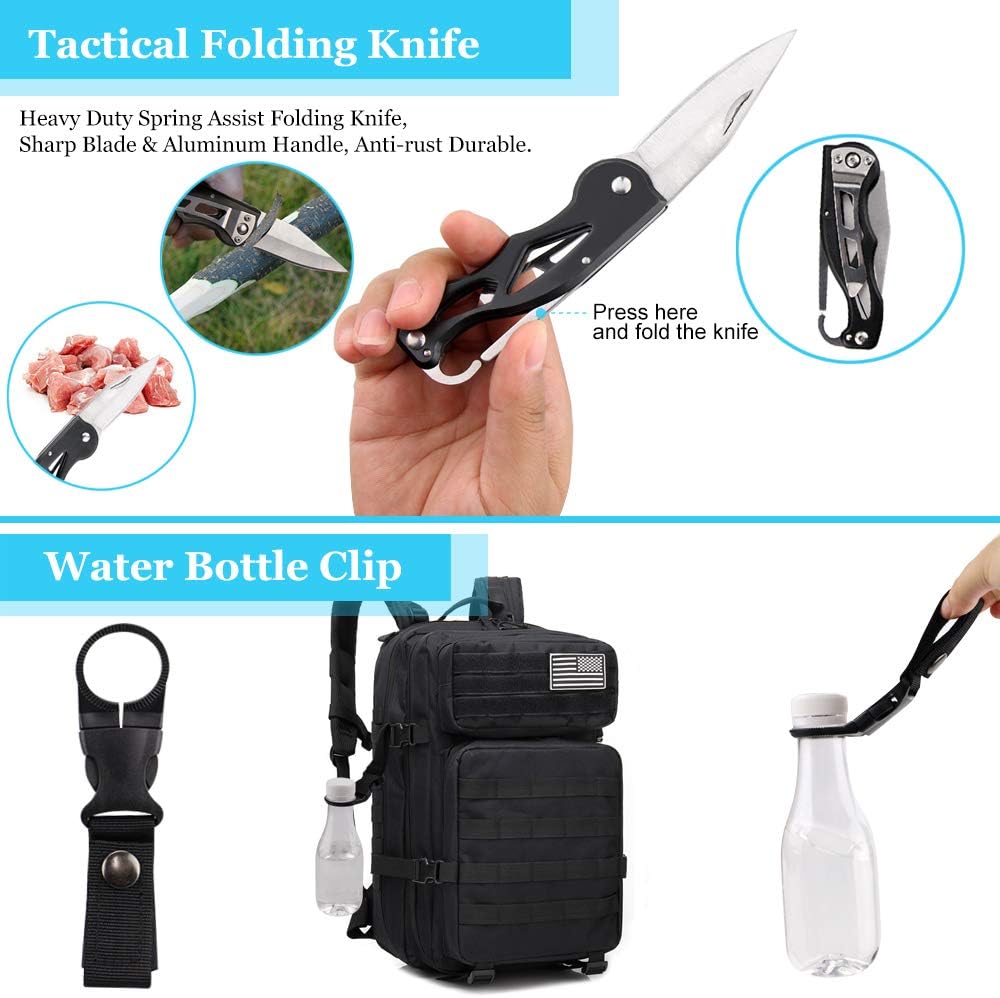 EMDMAK Survival Kit Outdoor Emergency Gear Kit for Camping Hiking Travelling or Adventures : Sports & Outdoors