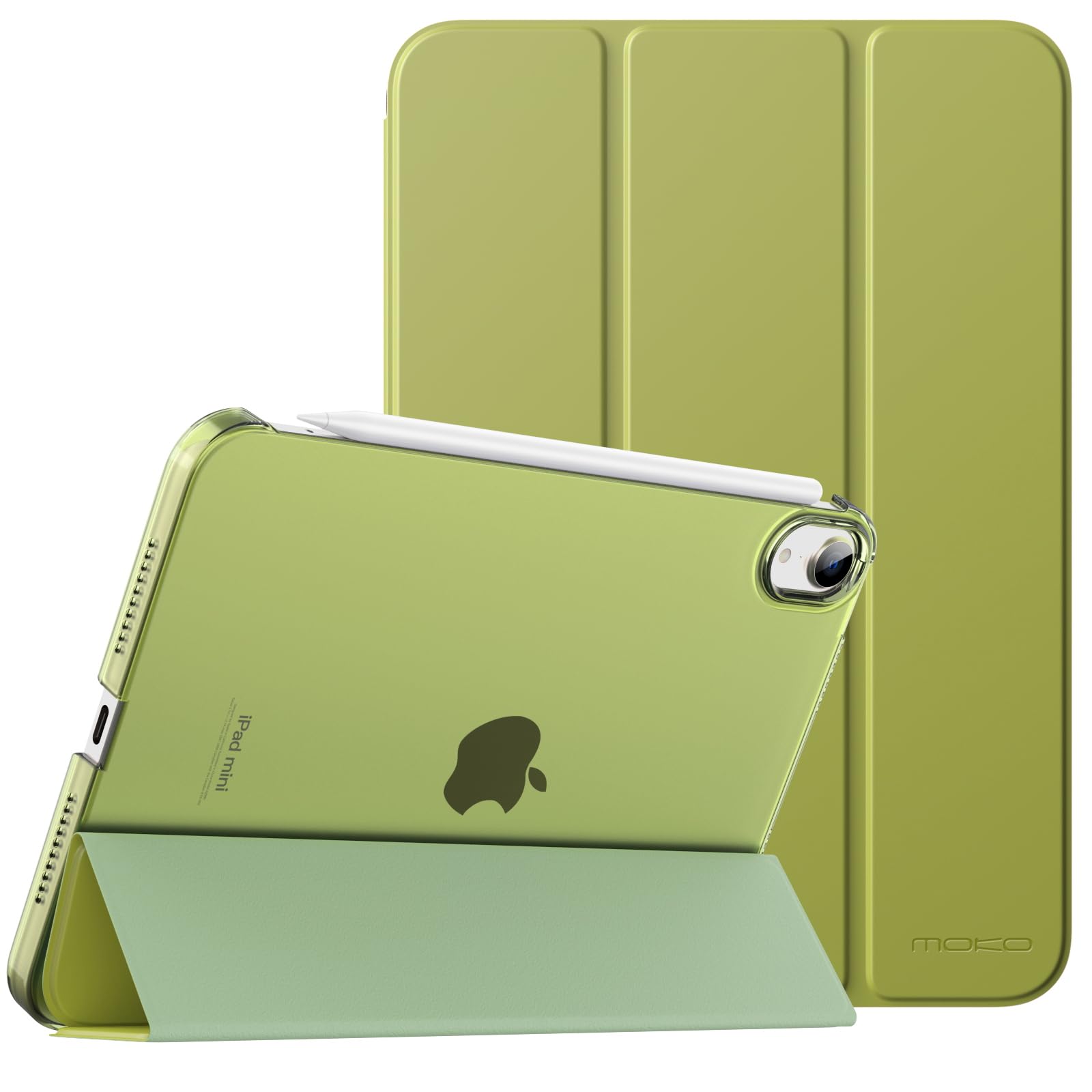 Photo 1 of MoKo for iPad Mini 7 (A17 Pro) Generation Case 2024, iPad Mini 6 Case 2021, 8.3-inch Slim Lightweight Protective Hard Back PC Shell Stand Cover Support Touch ID, Auto Wake/Sleep, Wild Fern Green