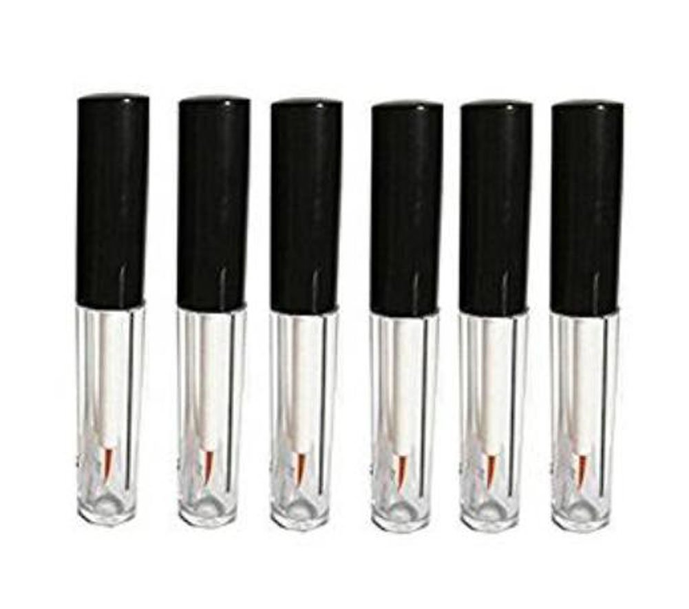 6PCS 2ML Empty Refillable Plastic Clear Eyeliner Vials Bottle Container Eyelashes Tube Travel Eyelash Growth Oil/Mascara/Eye Gloss Liquid Tube Bottle