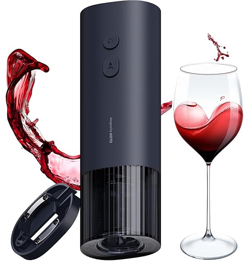 HOTO Electric Bottle Opener, Automatic Corkscrew, Battery Powered Wine Puller with Foil Cutter, Uncorks +170 Bottles, 10s Instant Opening, Ideal for Home/Kitchen/Party/Bar, Excluding Battery