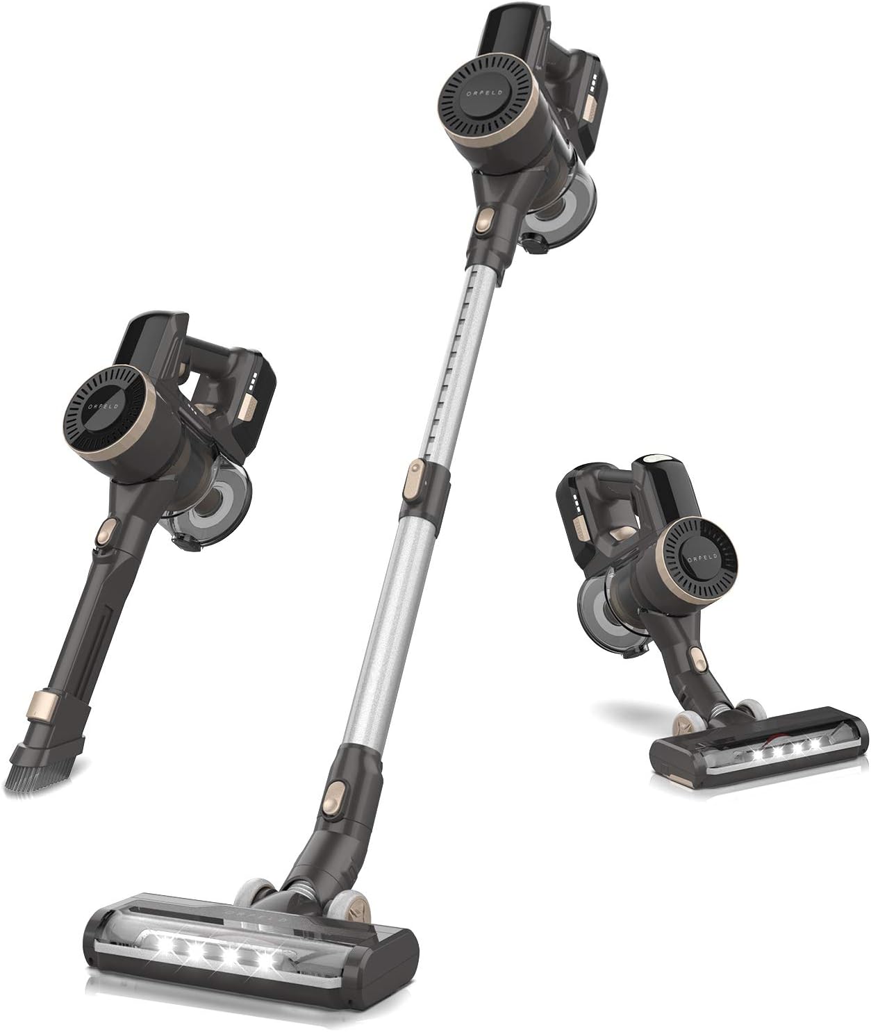 ORFELD Akku Staubsauger, Kabellos akku sauger 4 in 1 Kabelloser Staubsauger Stabstaubsauger austauschbarer Akku leichte staubsaug von Teppichen Autos und Haustieren mit harten Böden