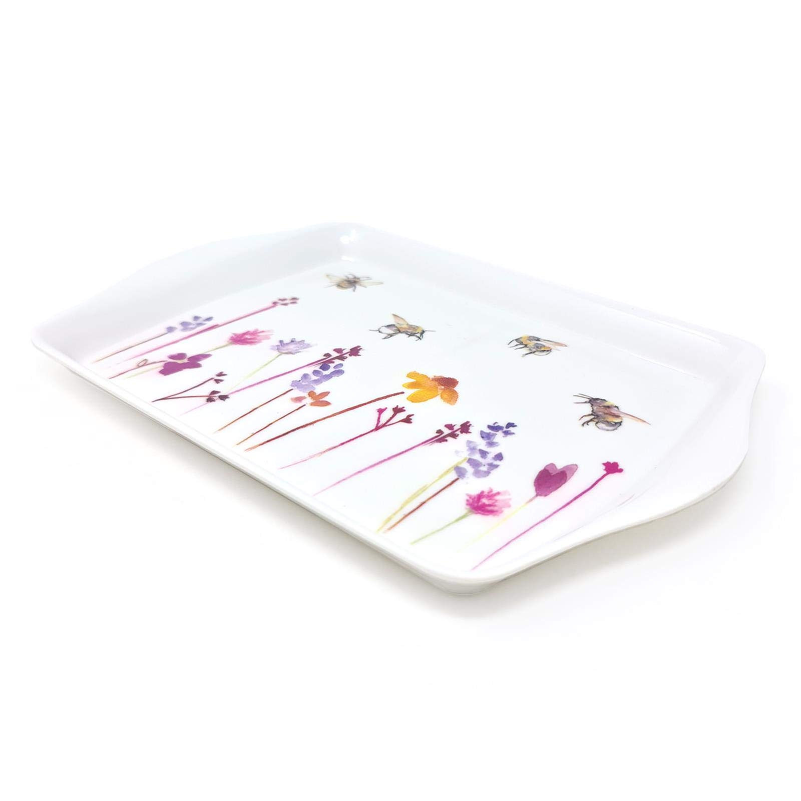 Busy Bees Floral Small Serving Tray by The Jennifer Rose Gallery