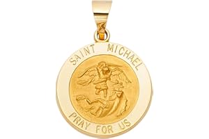 14k Solid Yellow Gold- St. Michael,St. Christopher, St. Joseph, St. Anthony, St. Jude Thaddeus,Baptism Pendant-Great Gift for