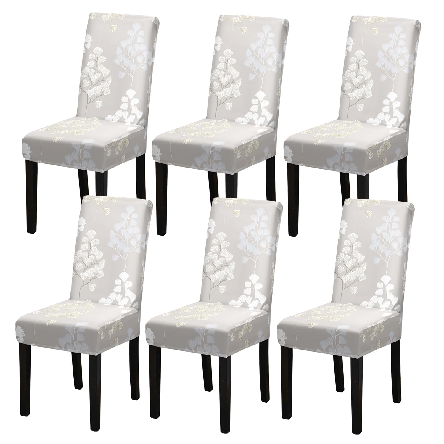 HZDHCLH Chair Covers Slipcovers 4/6 PCs Stretch Removable Washable Short Dining Chair Protector Cover Seat for Hotel,Dining Room,Ceremony (hyacinth,6 PCS)