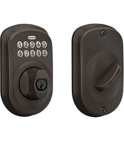 Schlage BE365 CAM 716 Camelot Keypad Entry With Flex-Lock – Aged Bronze
