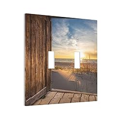 Sun Beach Grass Ocean Landscape 2 Gang Light Switch