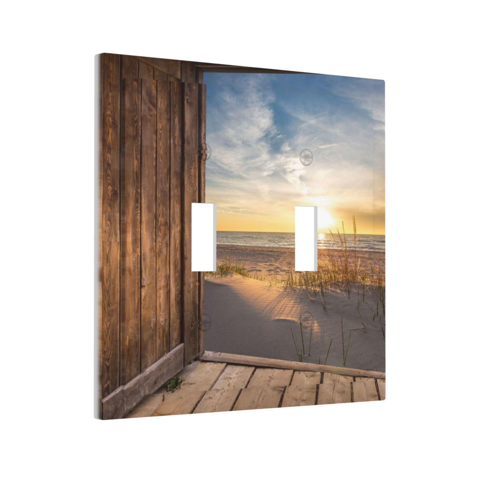 Sun Beach Grass Ocean Landscape 2 Gang Light Switch