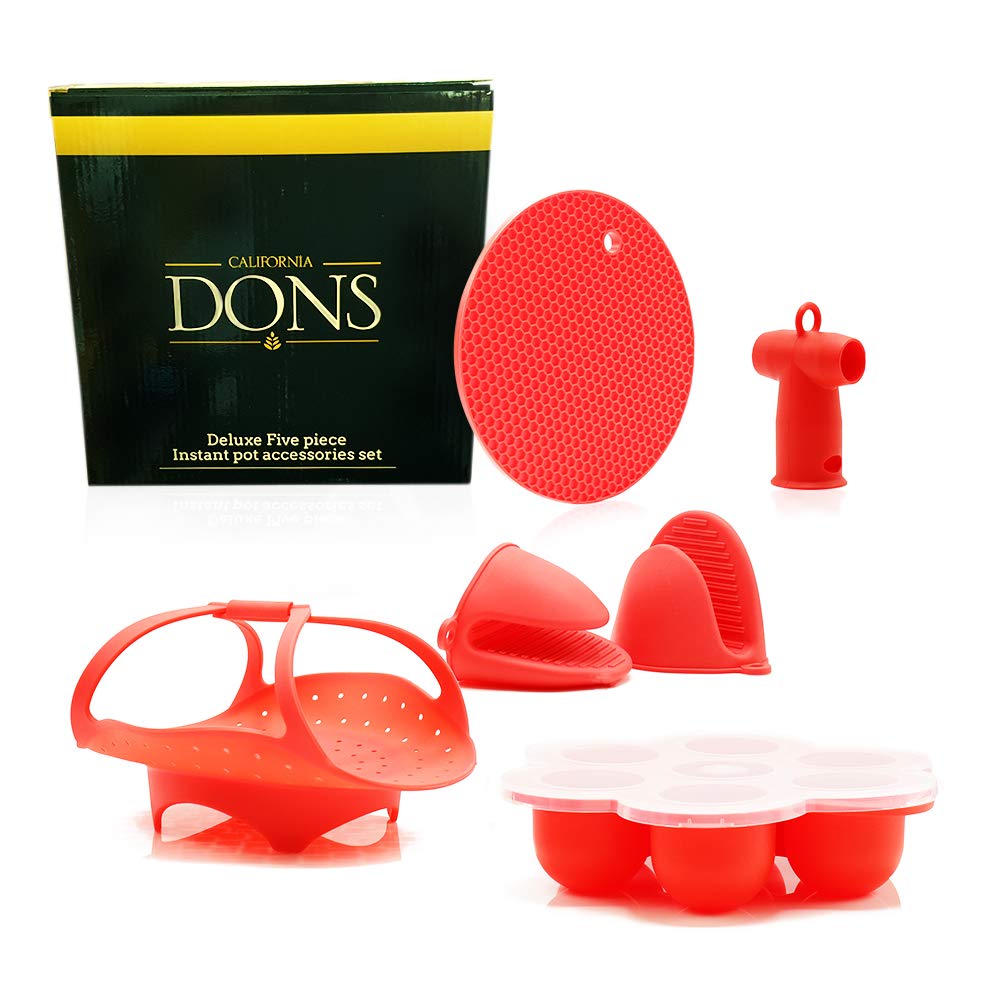 5 Piece Silicone Instant Pot Accessories Set Vegetable Steamer Egg