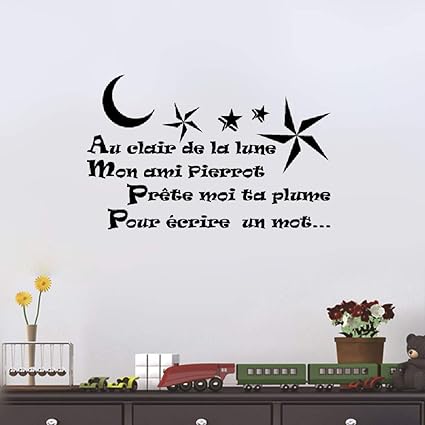 Autocollants Muraux En Vinyle Avec Citations Proverbes Mots Art Mural Citation De Francais Au Clair De