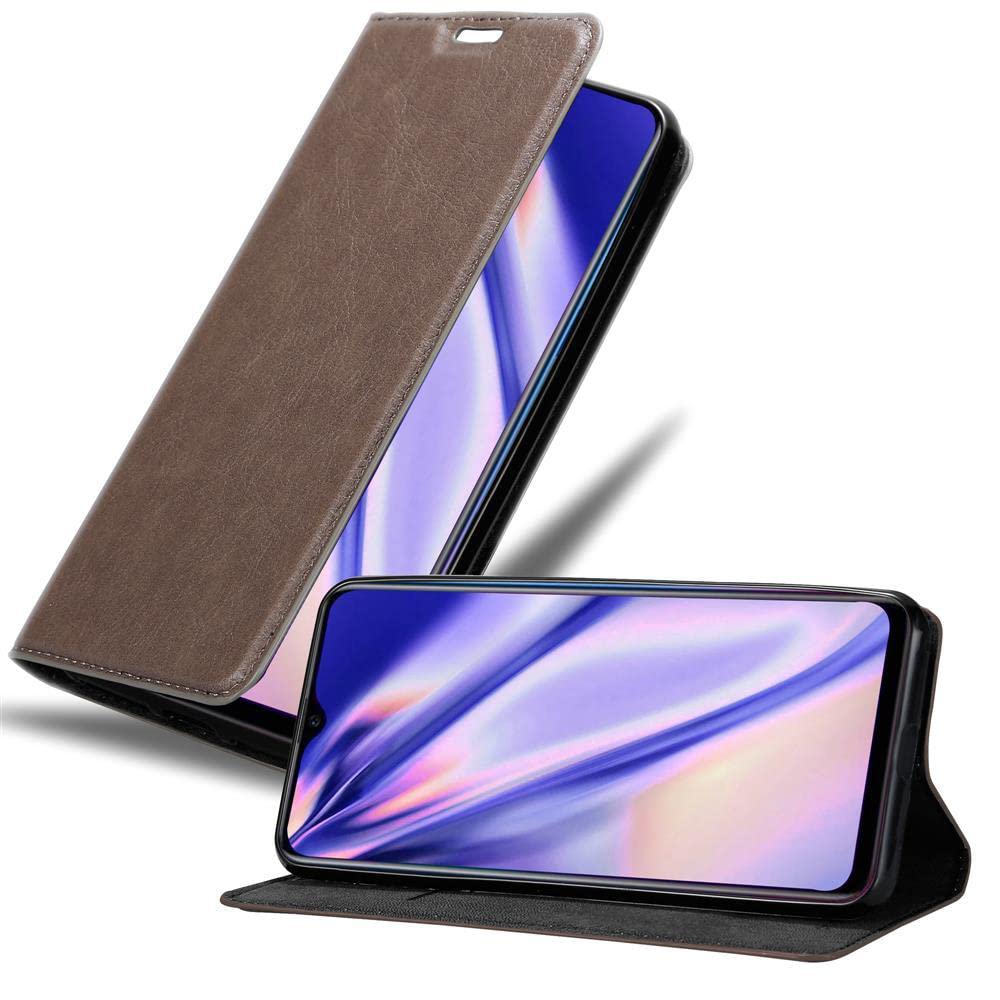 cadorabo Book Case works with OPPO R17 NEO in COFFEE BROWN - with Magnetic Closure, Stand Function and Card Slot - Wallet Etui Cover Pouch PU Leather Flip