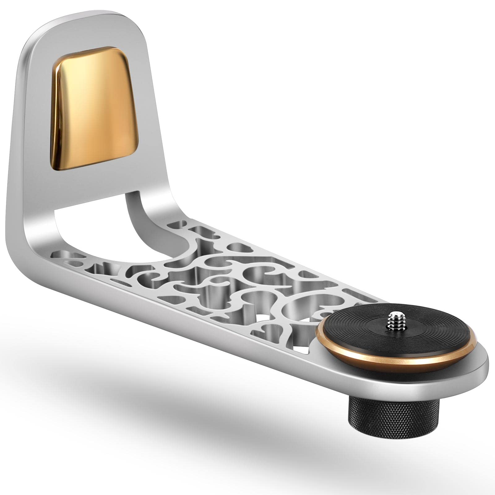 Qwall Projector Mount, Adjustable Projector Accessories, Elevation Angle ±10°, 360° Rotation, Standard 1/4 Inch Screw for Most Cameras/Projectors (Silver)