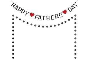 AOZER Happy Fathers Day Banner | Father's Day Decorations| Black Glitter Father's Day Banner | Father's Day Party Decorations | Fathers Day Party Backdrop (Black)