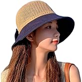 Women's UV Sun Protection Breathable Wide Brim Bowknot Sun Hat Bucket hat