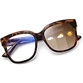 JIM HALO Oversized Blue Light Glasses for Women Square Chunky Bluelight Computer Glasses Reduce Eye Strain