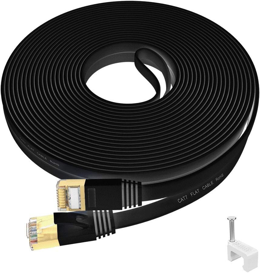 20m Cable Outdoor, Cat 7 Long Cable High Speed Flat