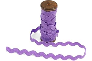 BIAS BESPOKE 3 Yards of Polly 8mm Rigid RIC-Rac Trim on a Wooden Spool, Paisley Purple