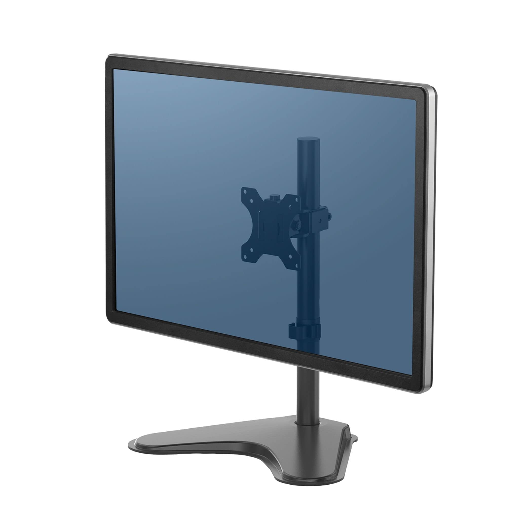 Fellowes Single Monitor Arm - Seasa Freestanding Monitor Mount for 8KG 32 inch Screens - Ergonomic Adjustable Monitor Arm - Tilt 45° Pan 120° Rotation 360°, VESA 75 x 75/100 x 100 - Black
