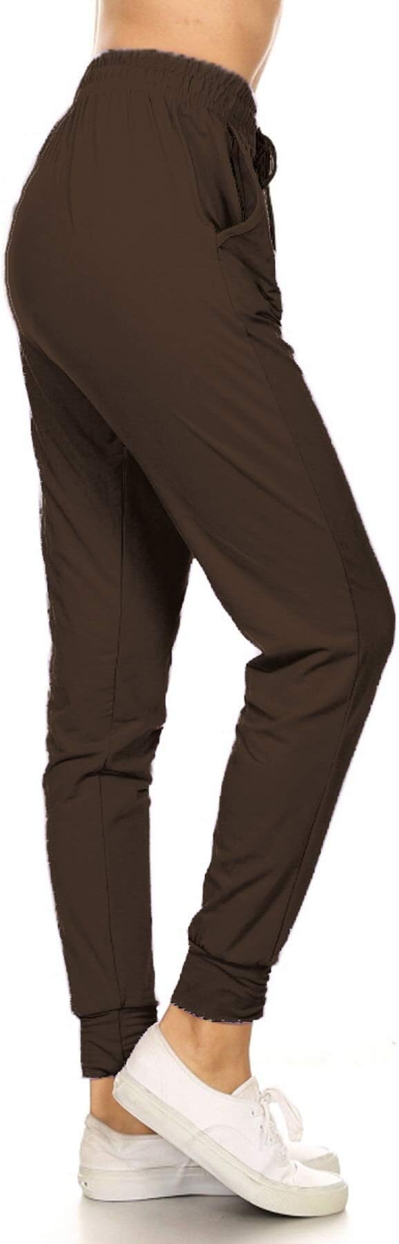 Leggings DepotWomen's Relaxed-fit Jogger Track Cuff Sweatpants with Pockets for Yoga, Workout