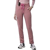 FIGS YOLA High Waisted Skinny Scrub Pants for Women — 11 Pockets, 4-Way Stretch, Yoga Waistband