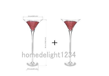 Homedelight 2 X 60cm Martini Glass Vase Table Centrepiece Wedding