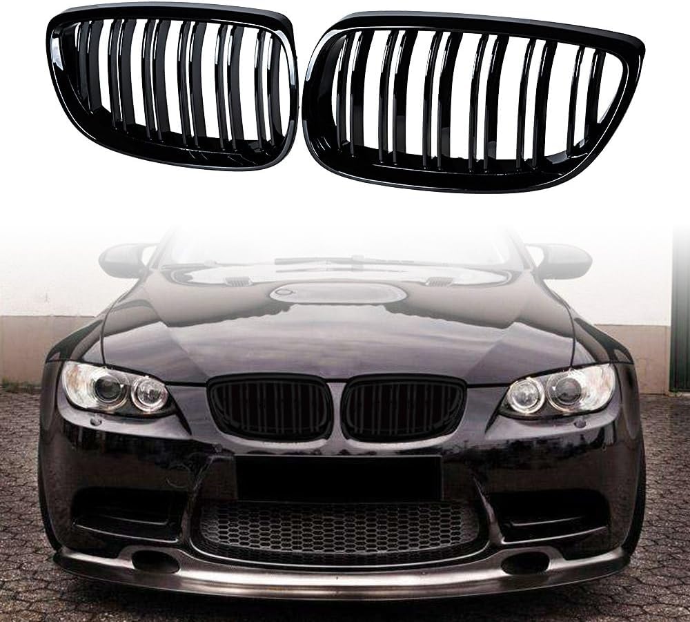 Gangying E92 E93 Grille for BMW 3 Series E92 E93 Kidney Grill 3 Series Accessories Glossy Black Double Slat Grill 2006 2007 2008 2009