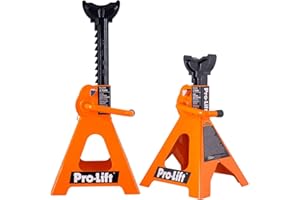 Pro-LifT PL3300 Heavy Duty Jack Stands For Car – 3 Ton in Pair with Double Pins - Handle Lock and Mobility Pin for Extra Safety – Great for Home Auto Repair Shop, Orange