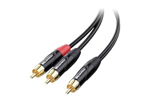 Cable Matters Short RCA Splitter Cable 1 Male to 2 Male - 6ft / 1.8m RCA Y Splitter 1 Male to 2 Male for Subwoofer Speaker Au