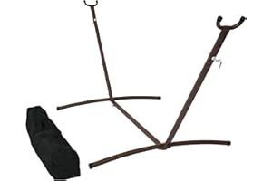 Sunnydaze Brazilian Portable Steel Hammock Stand for Outside with Carrying Case - 400-Pound Capacity Hammock Frame - Bronze Finish