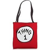 Dr. Seuss Thing 1 Logo Emblem - Officially Licensed Red Tote Bag