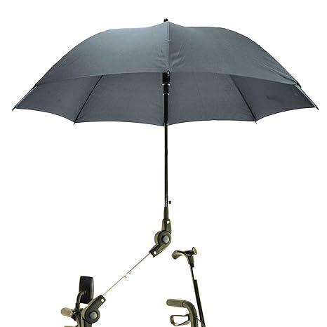 MPB® Rollatorschirm STA 22 mm passend für alle Rollatoren der Krankenkasse sowie Standard Rollatoren, Schirmfarbe grau