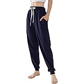 Womens Cotton Jogger Pants Ultra Soft Sweatpants Lounge Patns with Pockets