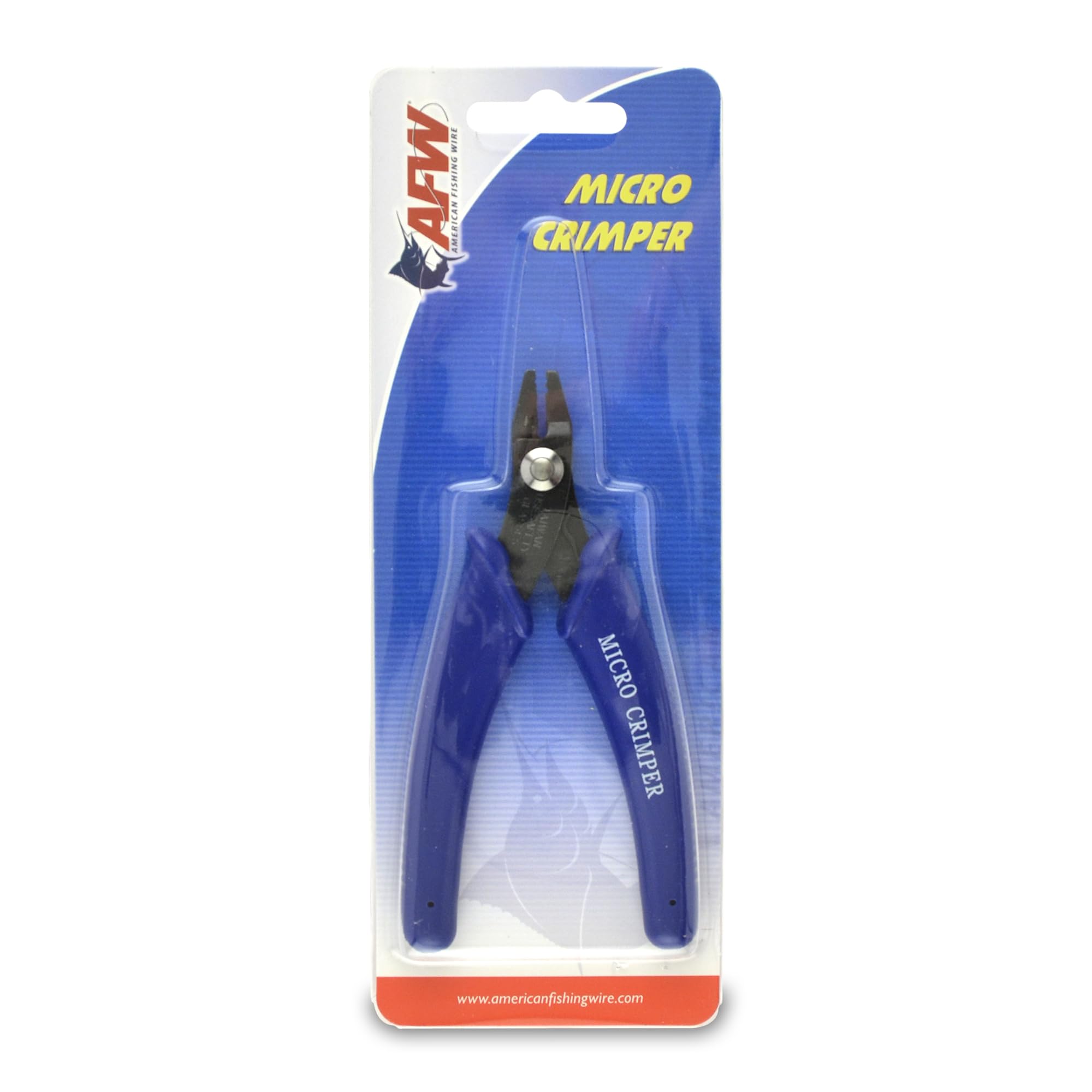 AFW Micro Crimper Tool for #0 & #1 Fishing Leader Sleeves – Precision Fishing Hand Tool for Wire Leaders, Terminal Tackle – Stainless Steel Jaws, Ergonomic Grip