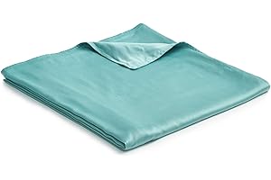 YnM Exclusive 100% Cooling Bamboo Viscose Duvet Cover for Weighted Blankets with 16 Strings (Sea Grass, 60"x80")
