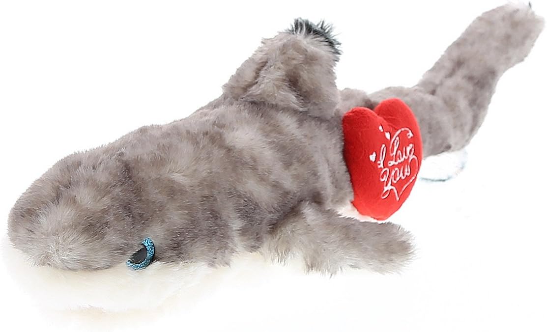 Dollibu Blacktip Reef Shark I Love You Valentines Stuffed Animal - Heart Message - 16.5 inch - Wedding, Anniversary, Date Night, Long Distance, Get Well Gift for Her, Him, Kids - Super Soft Plush