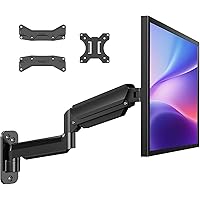 HUANUO Computer Monitor Wall Mount for 17 to 35 inch Flat Curved Screens, Single Wall Monitor Mount Holds up to 26.4lbs, Heig