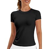 Stelle Women Workout Tops Short Sleeve Seamless Athletic Shirts Yoga Gym Sports Breathable Tees